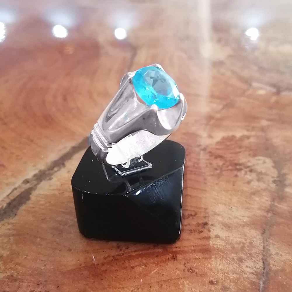Price and Buy Persian Blue Topaz Silver Ring for Men Dara - Image 4