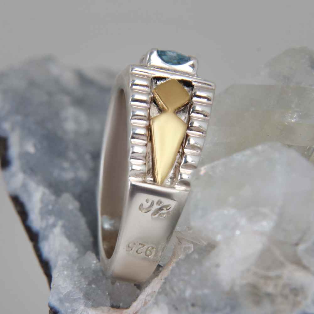 Price and Buy Persian Blue Topaz Silver Ring for Men Emad - Image 5