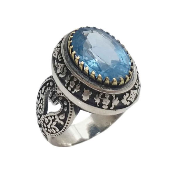 Price and Buy Persian Blue Topaz Silver Ring for Men Foad_68fc88a41dbcd.jpeg Price and Buy Persian Blue Topaz Silver Ring for Men Foad