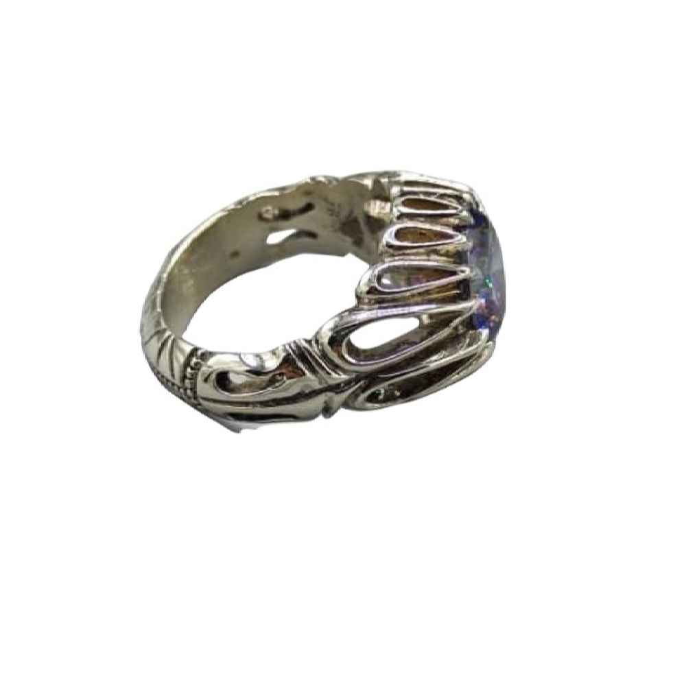 Price and Buy Persian Blue Topaz Silver Ring for Men Hadi - Image 4