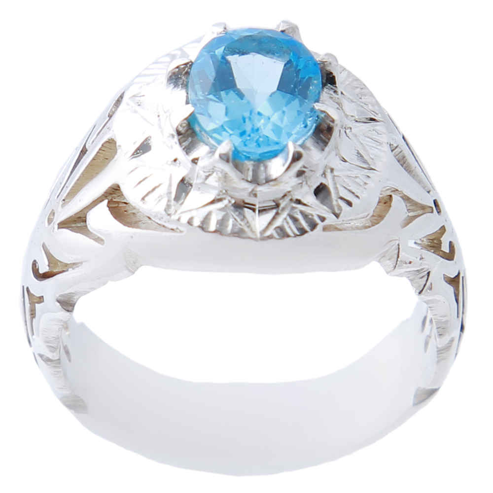 Price and Buy Persian Blue Topaz Silver Ring for Men Milad