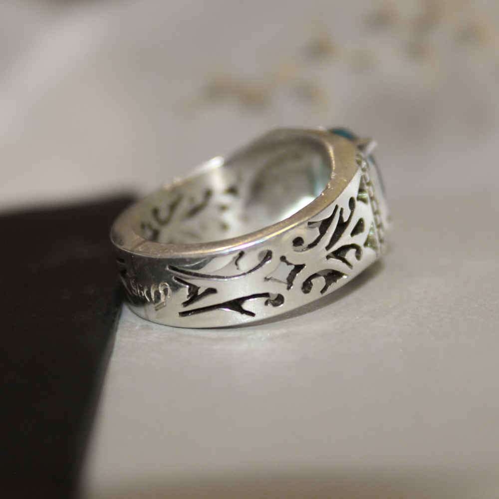 Price and Buy Persian Blue Topaz Silver Ring for Men Vala - Image 3
