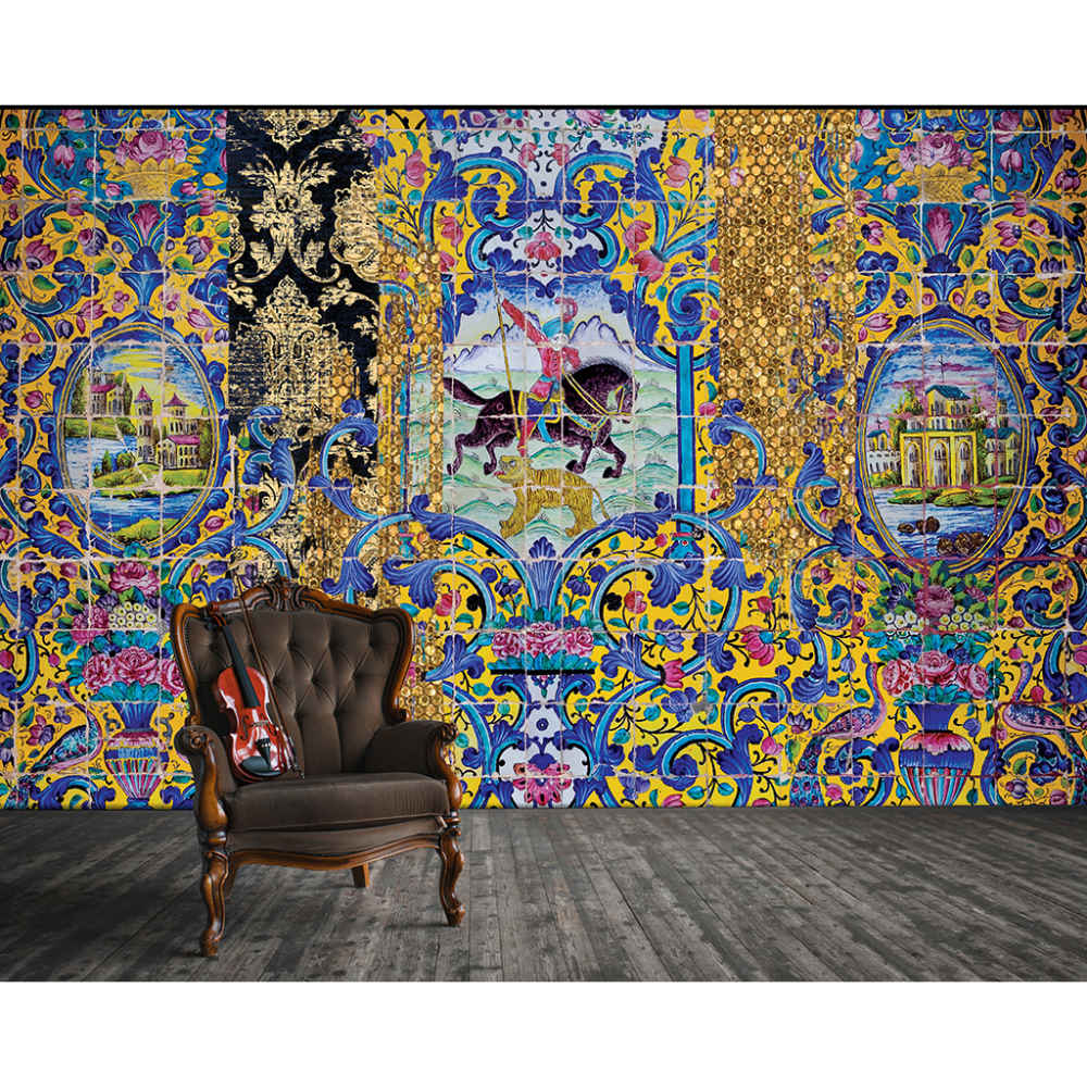 Price and Buy Persian Blue Traditional Wall Mural Model Horse for Modern Interiors