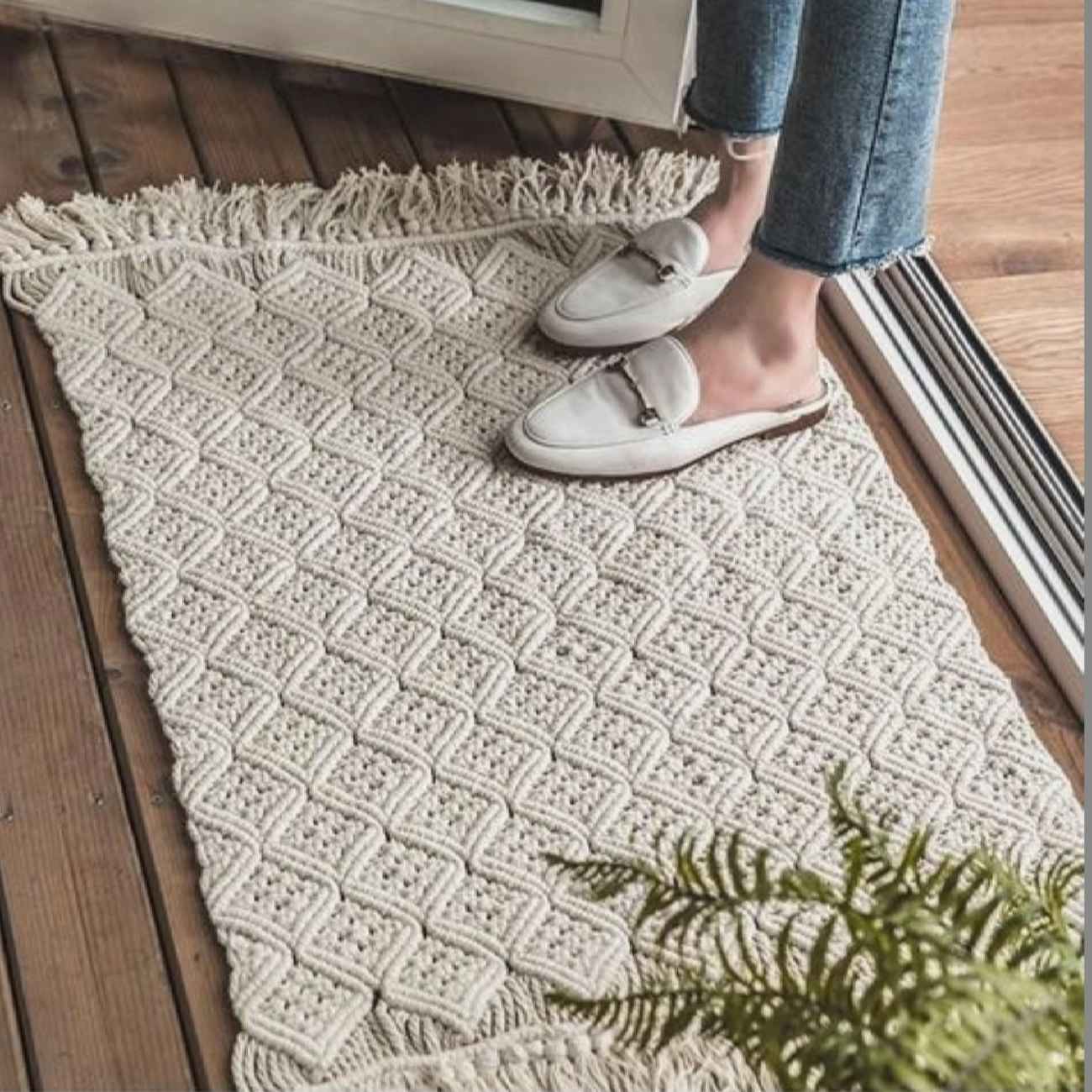 Price and Buy Persian Boho Macrame Floor Rug – Perfect for Living Room or Bedroom