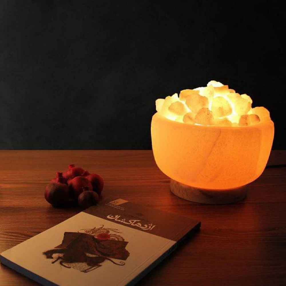Price and Buy Persian Bowl Salt Lamp – Hasti Model with Natural Salt Chunks - Image 3