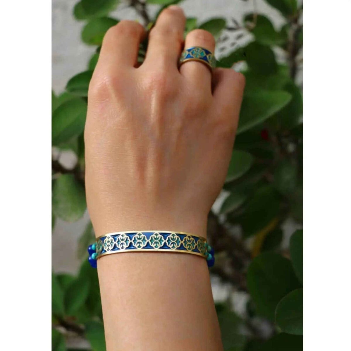Price and Buy Persian Brass Bracelet & Ring Set Model Eslimi - Image 4