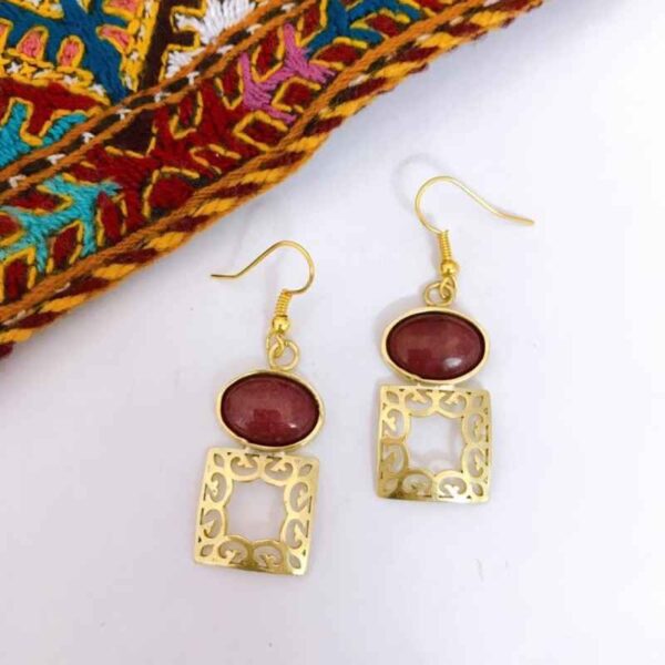 Price and Buy Persian Brass Earrings Model Red Agate_68f61a5e0565b.jpeg Price and Buy Persian Brass Earrings Model Red Agate