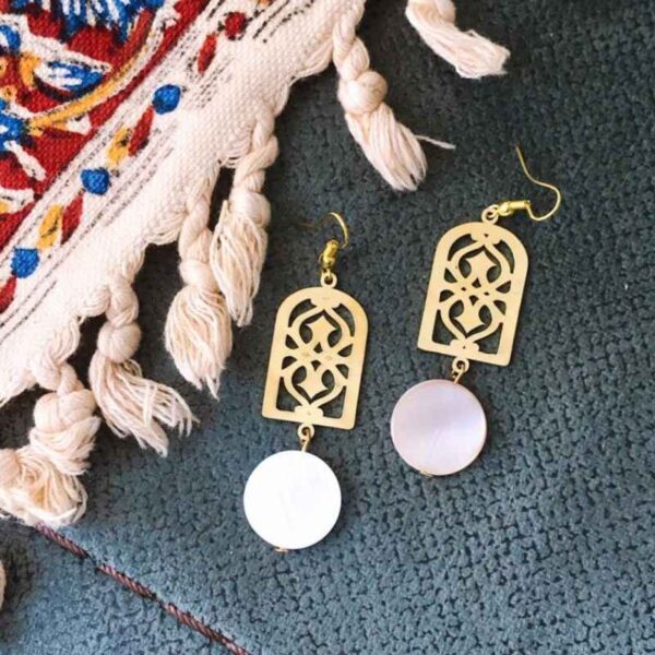 Price and Buy Persian Brass Earrings Model White Agate_68f619f2cd34a.jpeg Price and Buy Persian Brass Earrings Model White Agate
