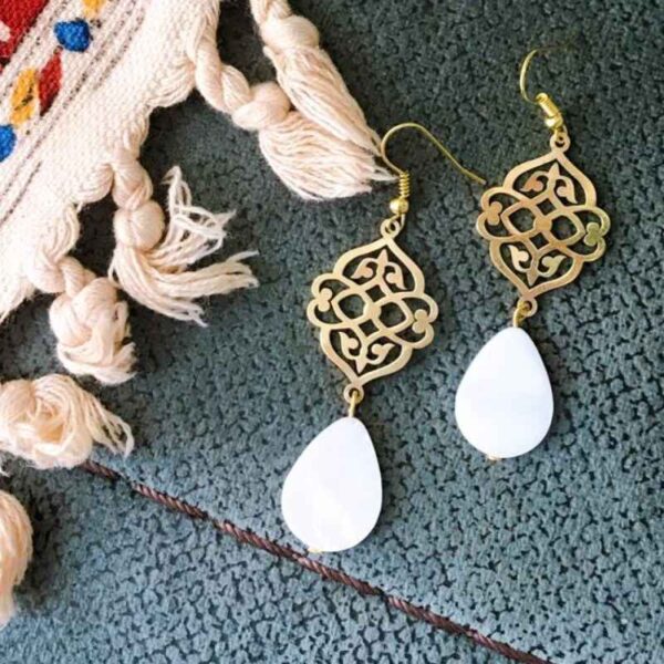 Price and Buy Persian Brass Earrings with White Agate_68f61a4fc57dd.jpeg Price and Buy Persian Brass Earrings with White Agate