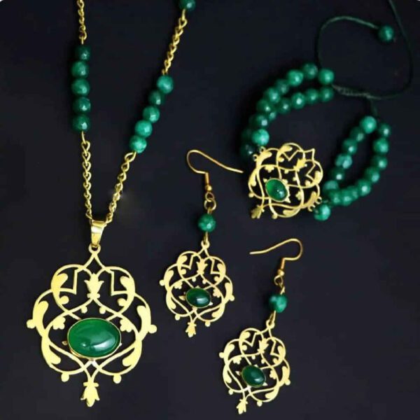 Price and Buy Persian Brass Jewelry Set with Agate Stone_68fdd95371506.jpeg Price and Buy Persian Brass Jewelry Set with Agate Stone