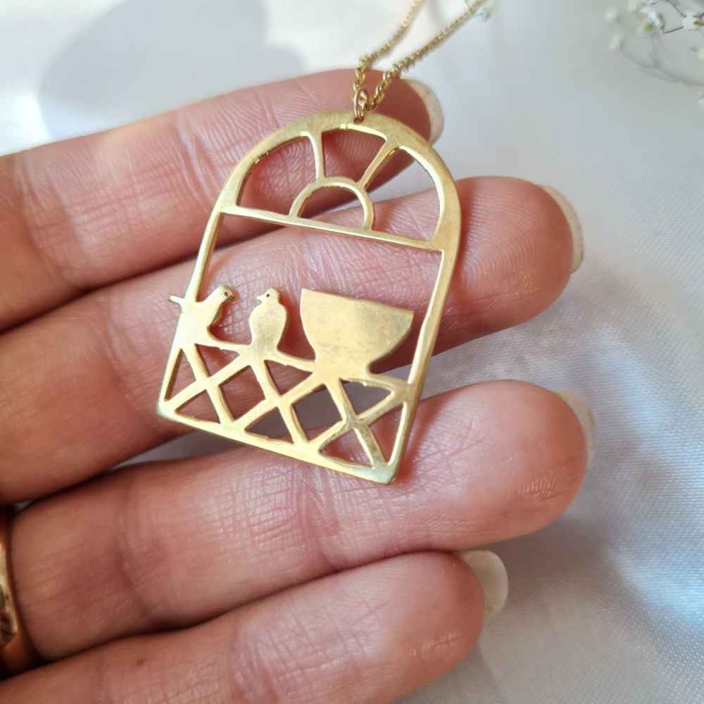 Price and Buy Persian Brass Necklace Minimalist for Women Morghe Amin - Image 3