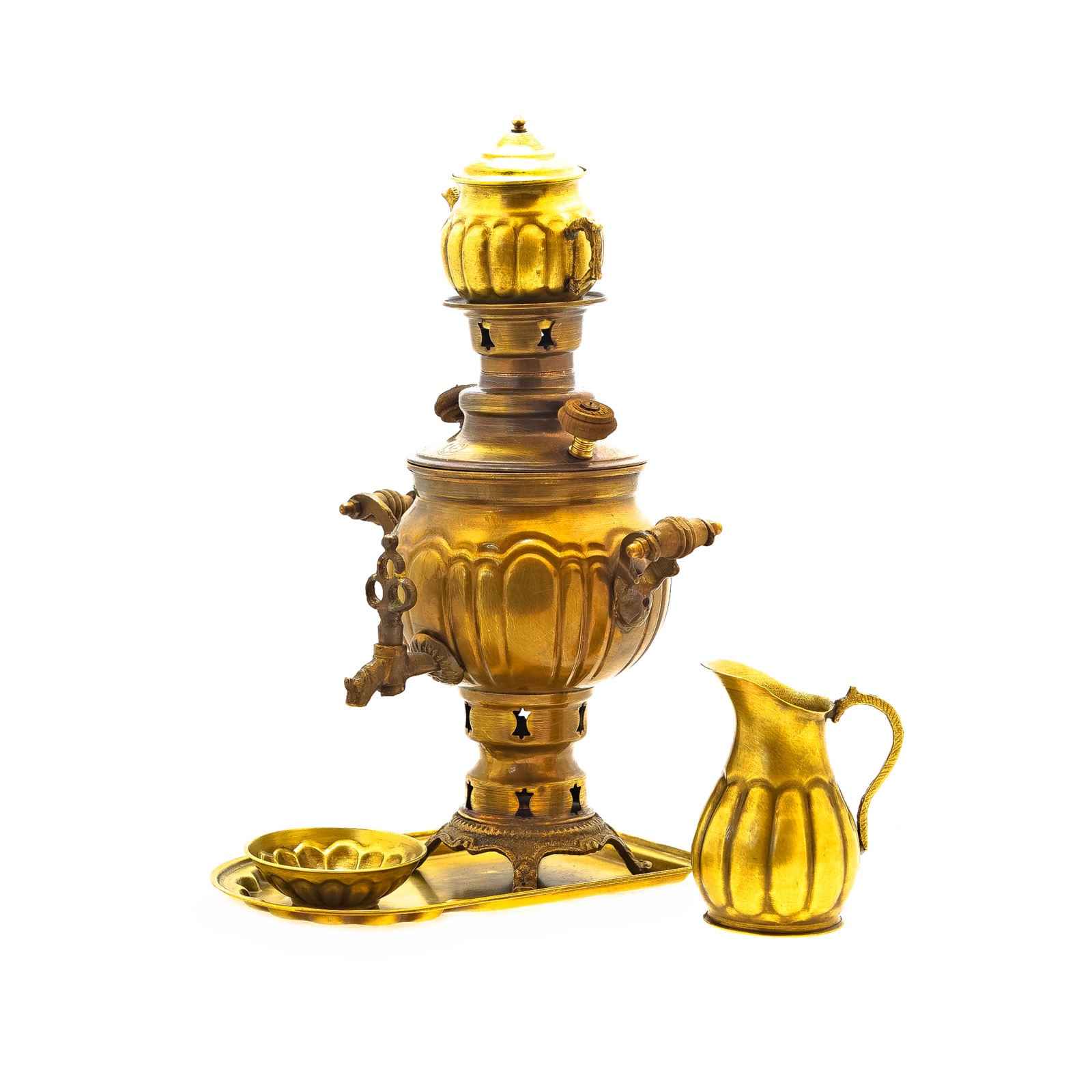 Price and Buy Persian Brass Samovar Decorative Charcoal Tea Maker 1-Liter - Image 3