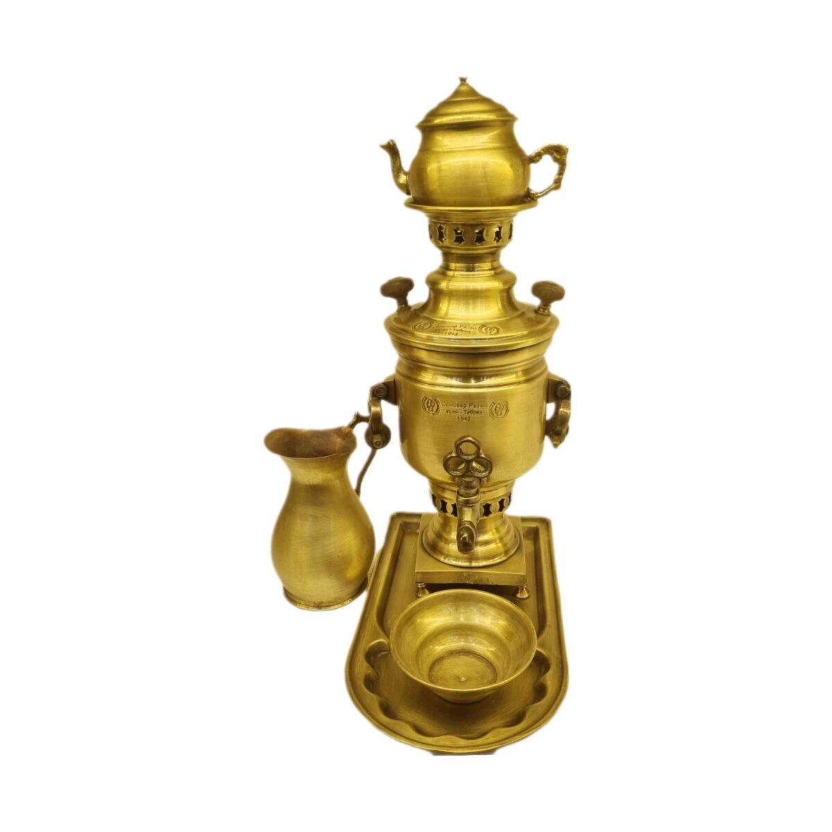 Price and Buy Persian Brass Samovar Decorative Charcoal Tea Maker 1-Liter - Image 3