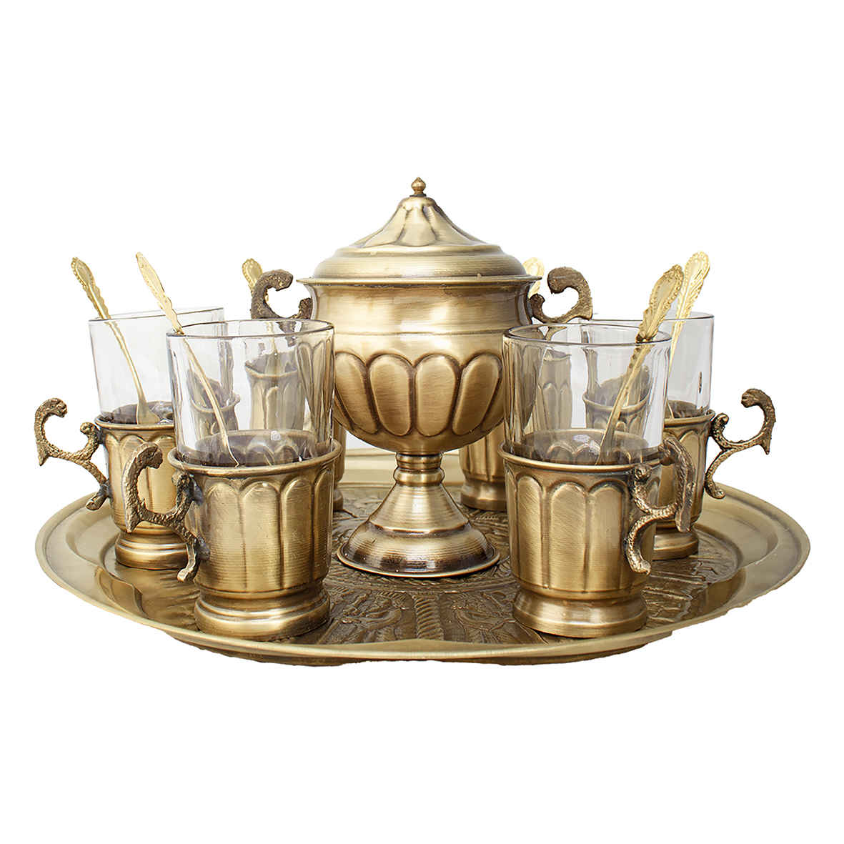 Price and Buy Persian Brass Samovar Decorative Charcoal Tea Maker 2.5-Liter (19 Pcs) - Image 4