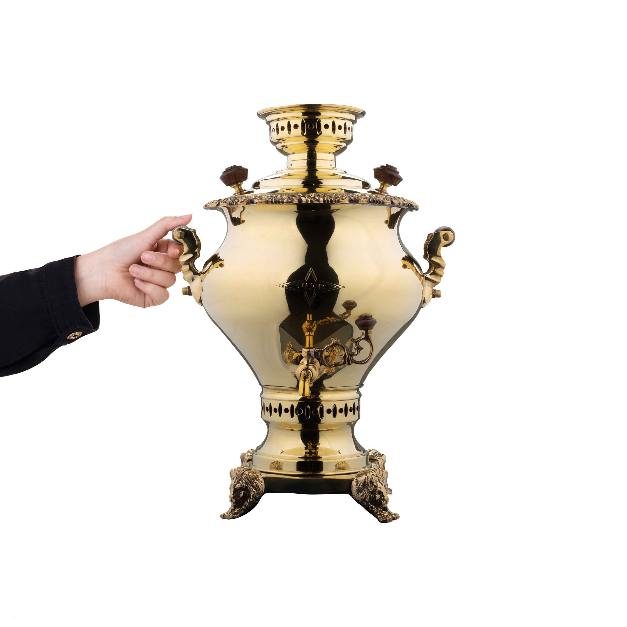 Price and Buy Persian Brass Samovar Decorative Charcoal Tea Maker 3.5 Litter - Image 3
