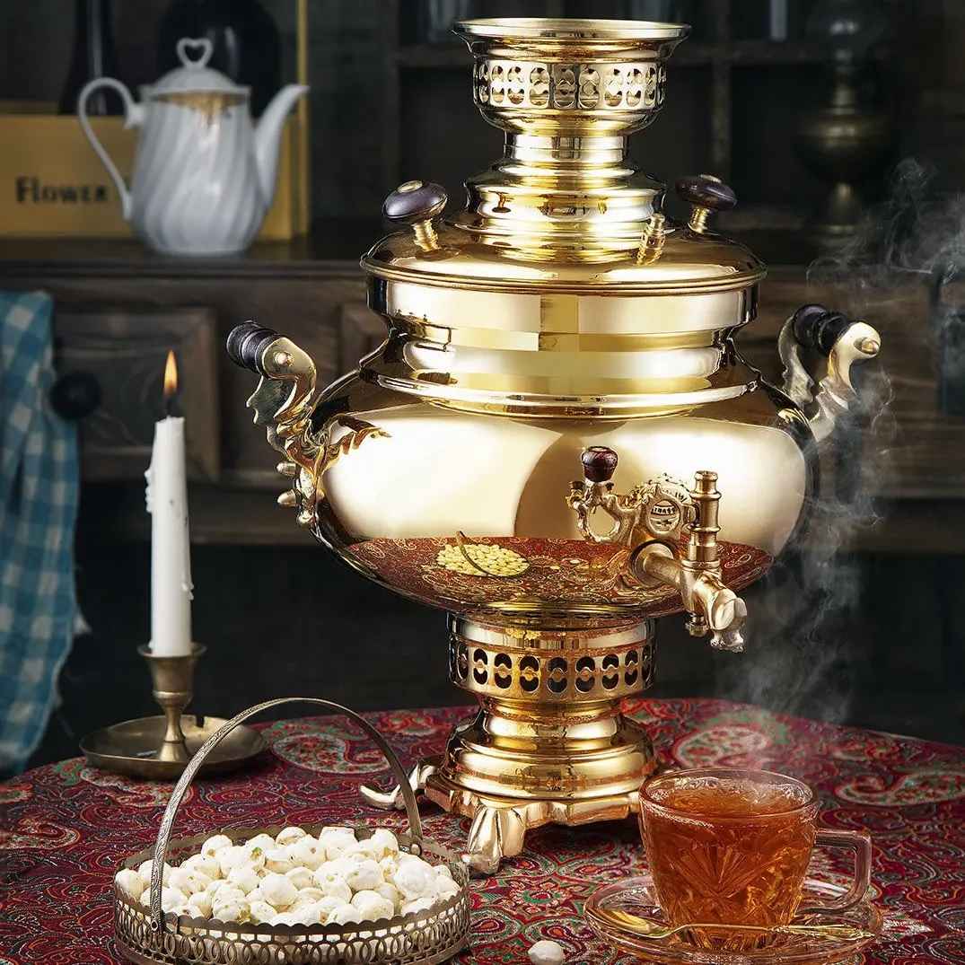Price and Buy Persian Brass Samovar Decorative Charcoal Tea Maker 5-Liter - Image 4