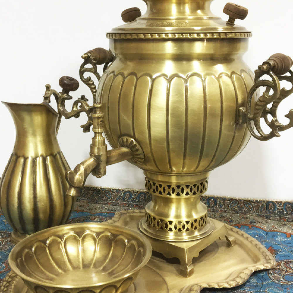 Price and Buy Persian Brass Samovar Decorative Charcoal Tea Maker 6-Liter - Image 4