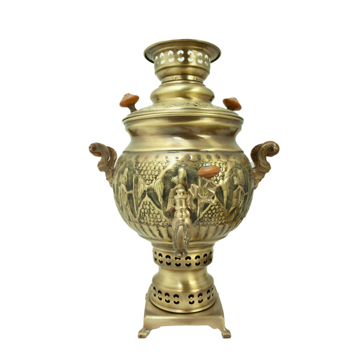 Price and Buy Persian Brass Samovar Decorative Charcoal Tea Maker with Achaemenid Design 5-Liter - Image 5