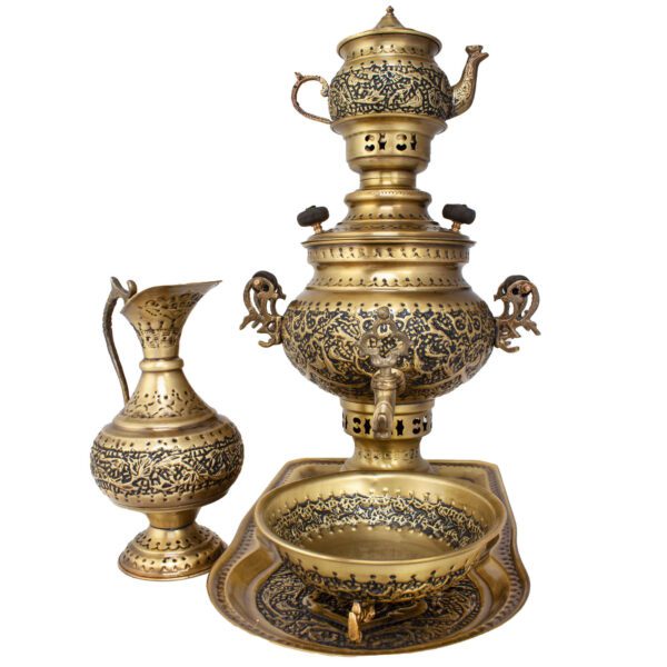 Price and Buy Persian Brass Samovar Decorative Charcoal Tea Maker with Floral Motifs_68fe068c0e2f3.jpeg Price and Buy Persian Brass Samovar Decorative Charcoal Tea Maker with Floral Motifs