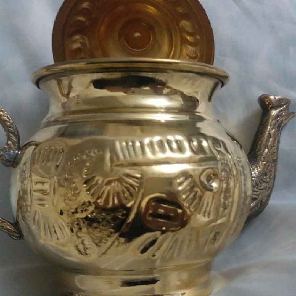 Price and Buy Persian Brass Teapot Handcrafted with Elegant Etched Design Art - Image 3