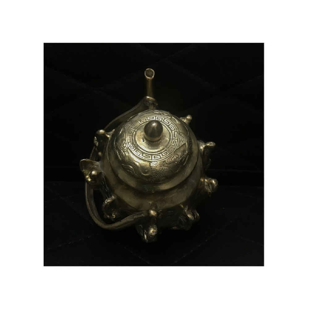 Price and Buy Persian Brass Teapot Handcrafted with Elegant Floral Design Gang - Image 3