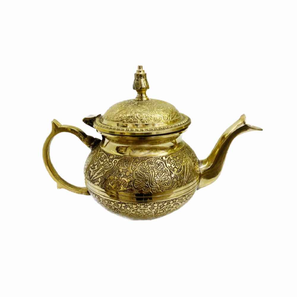Price and Buy Persian Brass Teapot Handcrafted with Elegant Floral Design Lux
