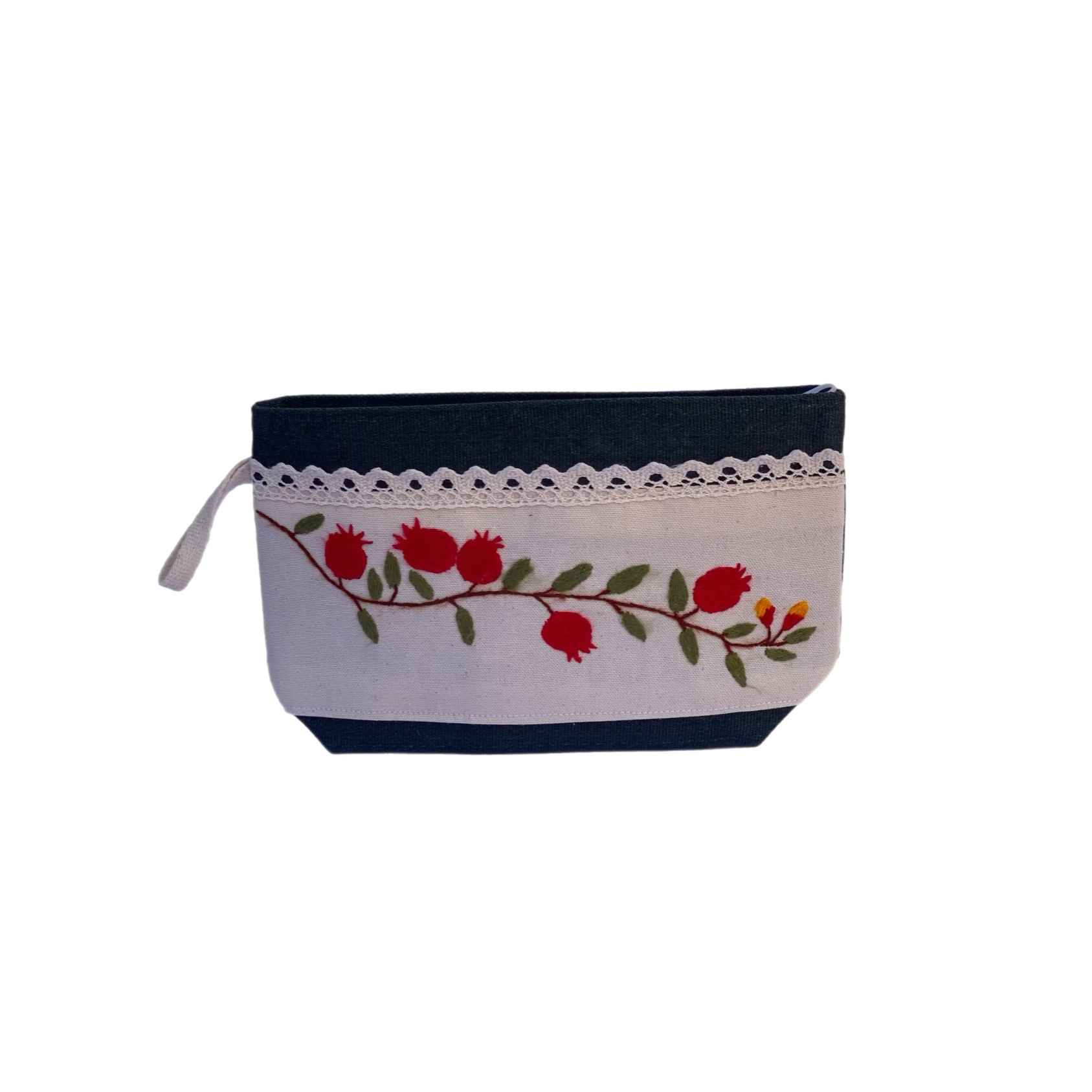 Price and Buy Persian Bukhara Embroidery Makeup Bag with Pomegranates Design