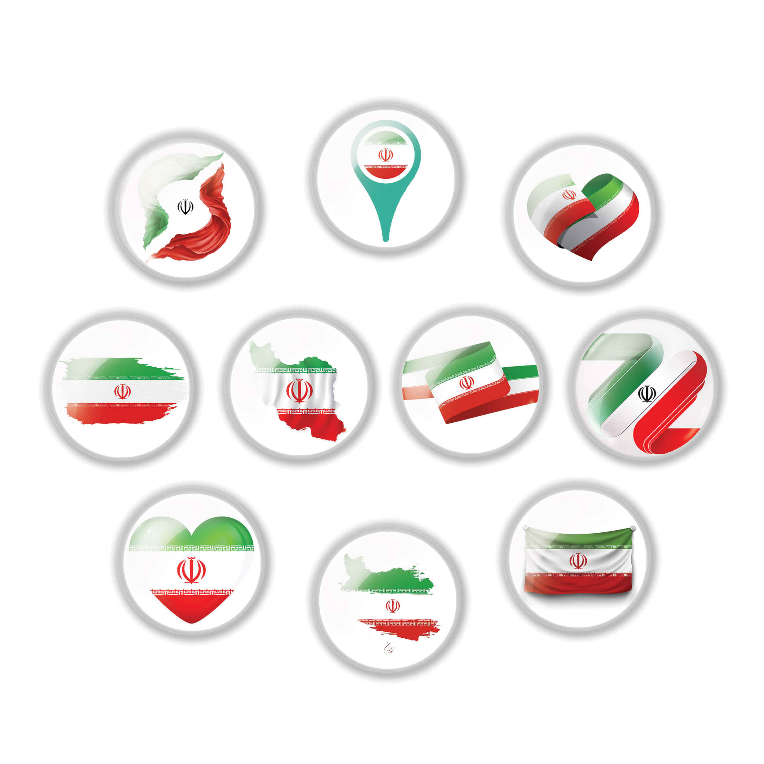 Price and Buy Persian Button Pin Set – Flag of Iran (10 pcs)