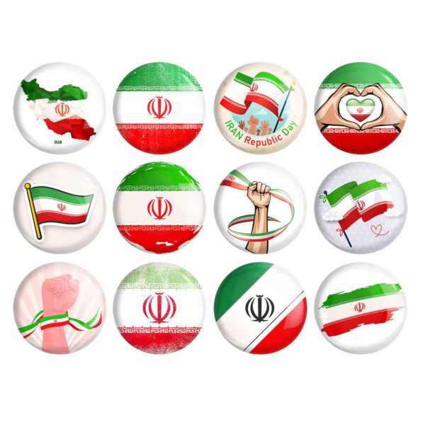 Price and Buy Persian Button Pin Set – Flag of Iran (12 pcs)