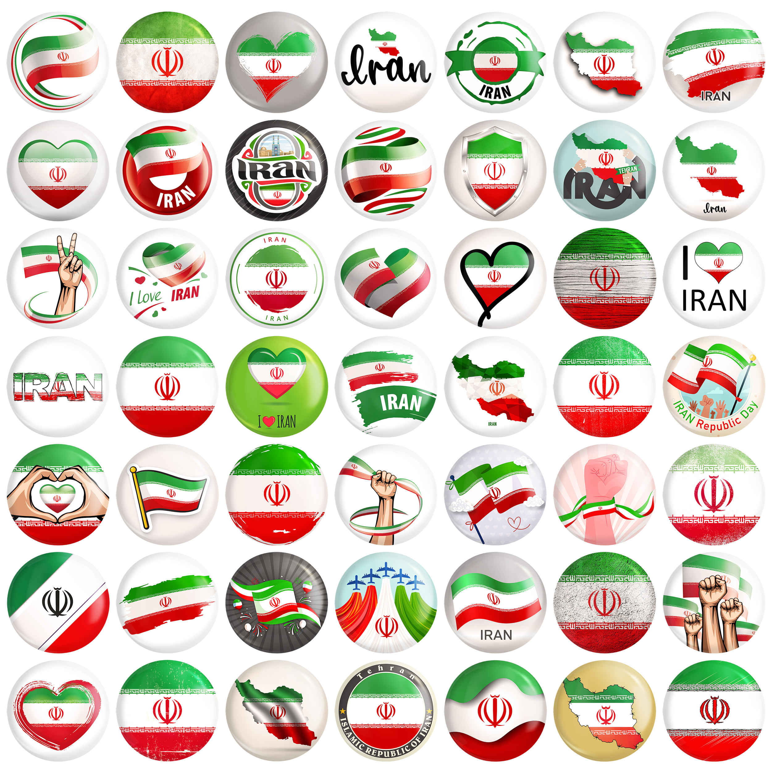 Price and Buy Persian Button Pin Set – Flag of Iran (49 pcs)