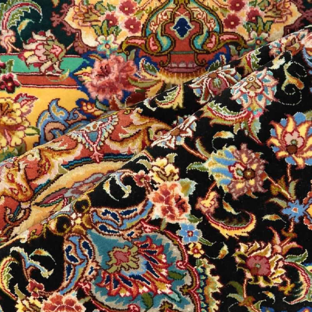 Price and Buy Persian Carpet Hand-Knotted Medallion Tabriz Cotton & Silk Blend Carpet Barsam - Image 3