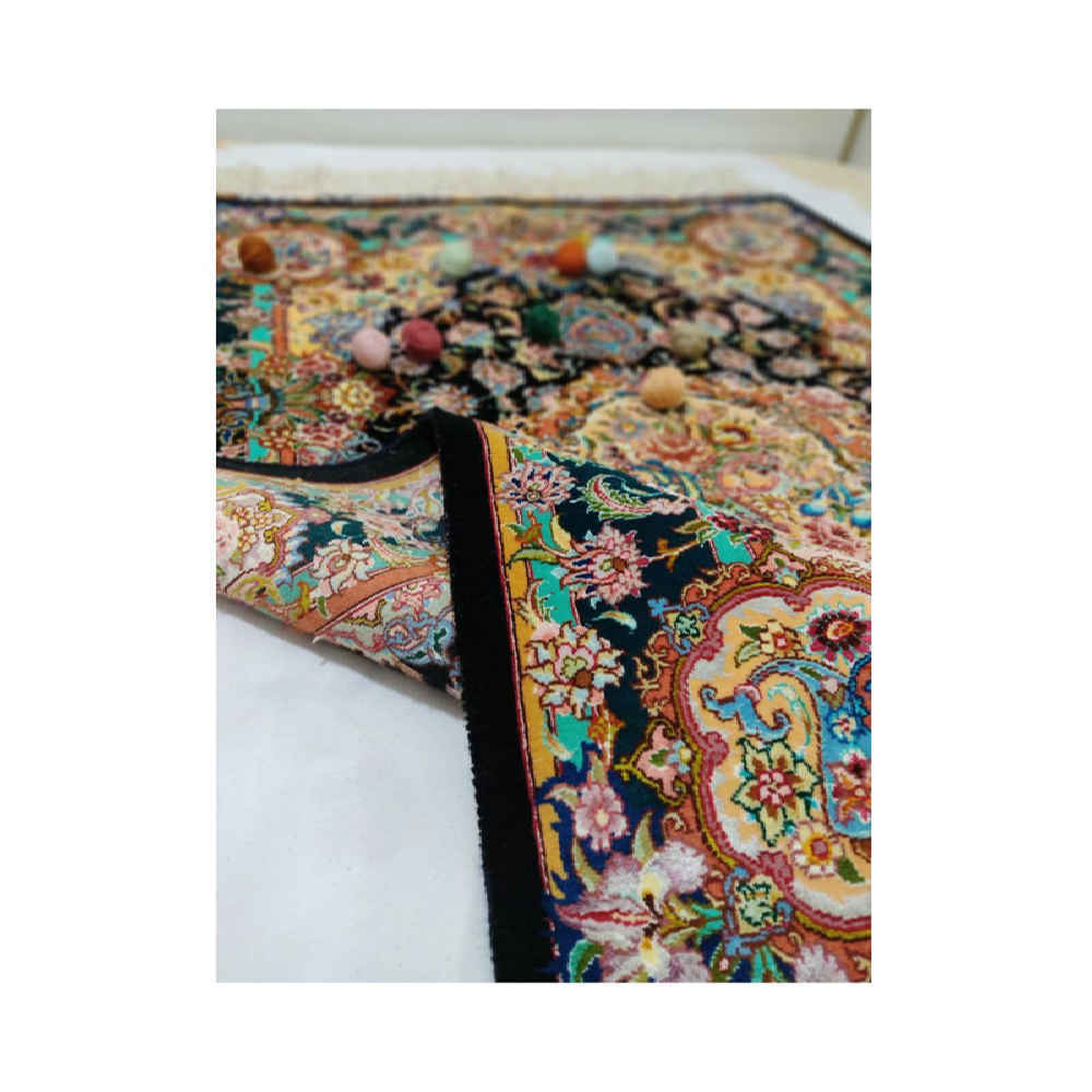 Price and Buy Persian Carpet Hand-Knotted Medallion Tabriz Cotton & Silk Blend Carpet Barsam - Image 4