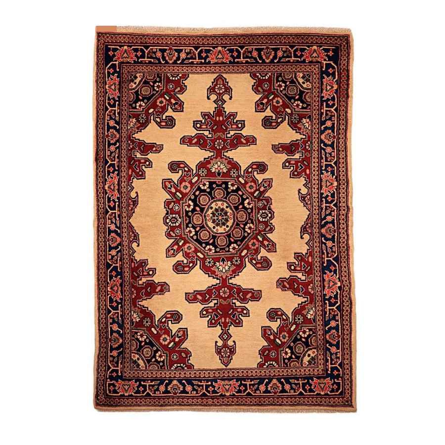 Price and Buy Persian Carpet Intricately Hand-Knotted Medallion Wool Cream Lajack