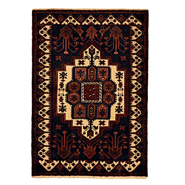 Price and Buy Persian Carpet Intricately Hand-Knotted Medallion Wool Navy Blue - Image 3