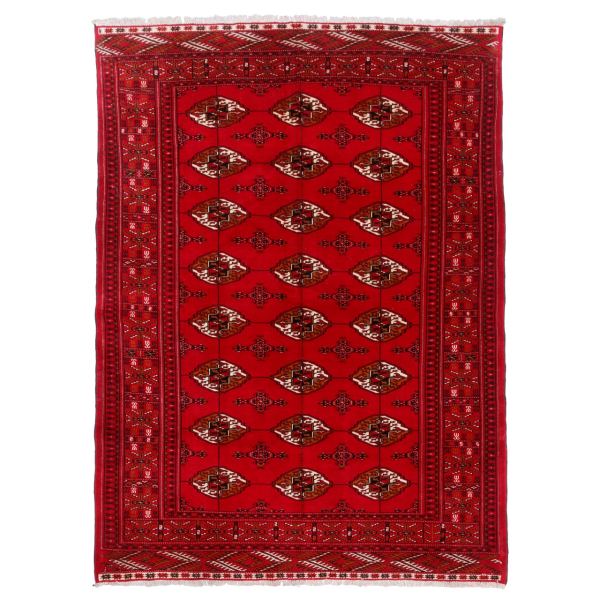 Price and Buy Persian Carpet Intricately Hand-Knotted Tribal Vermilion Color Wool - Image 3