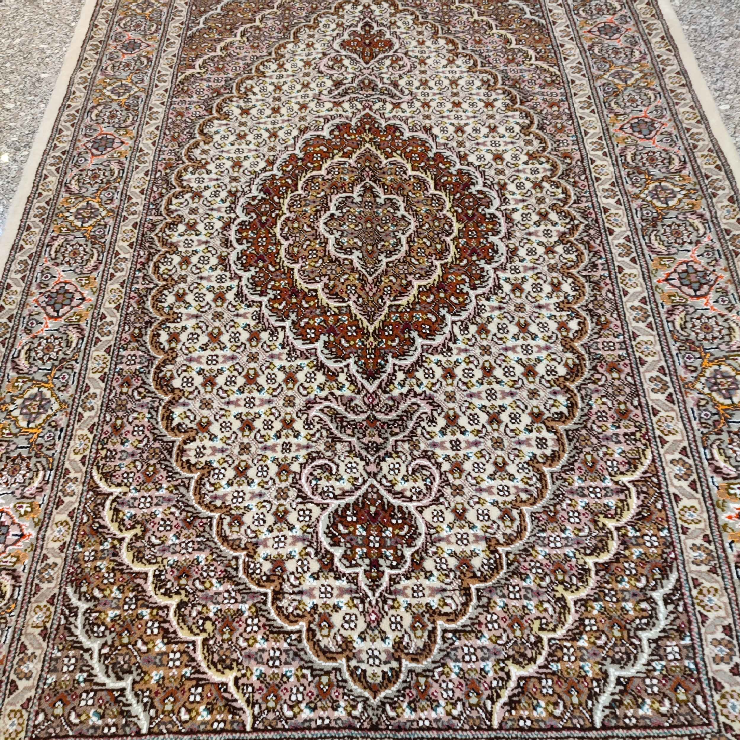 Price and Buy Persian Carpet with Wool Hand-Knotted in Tabriz Riz Mahi Brown - Image 3