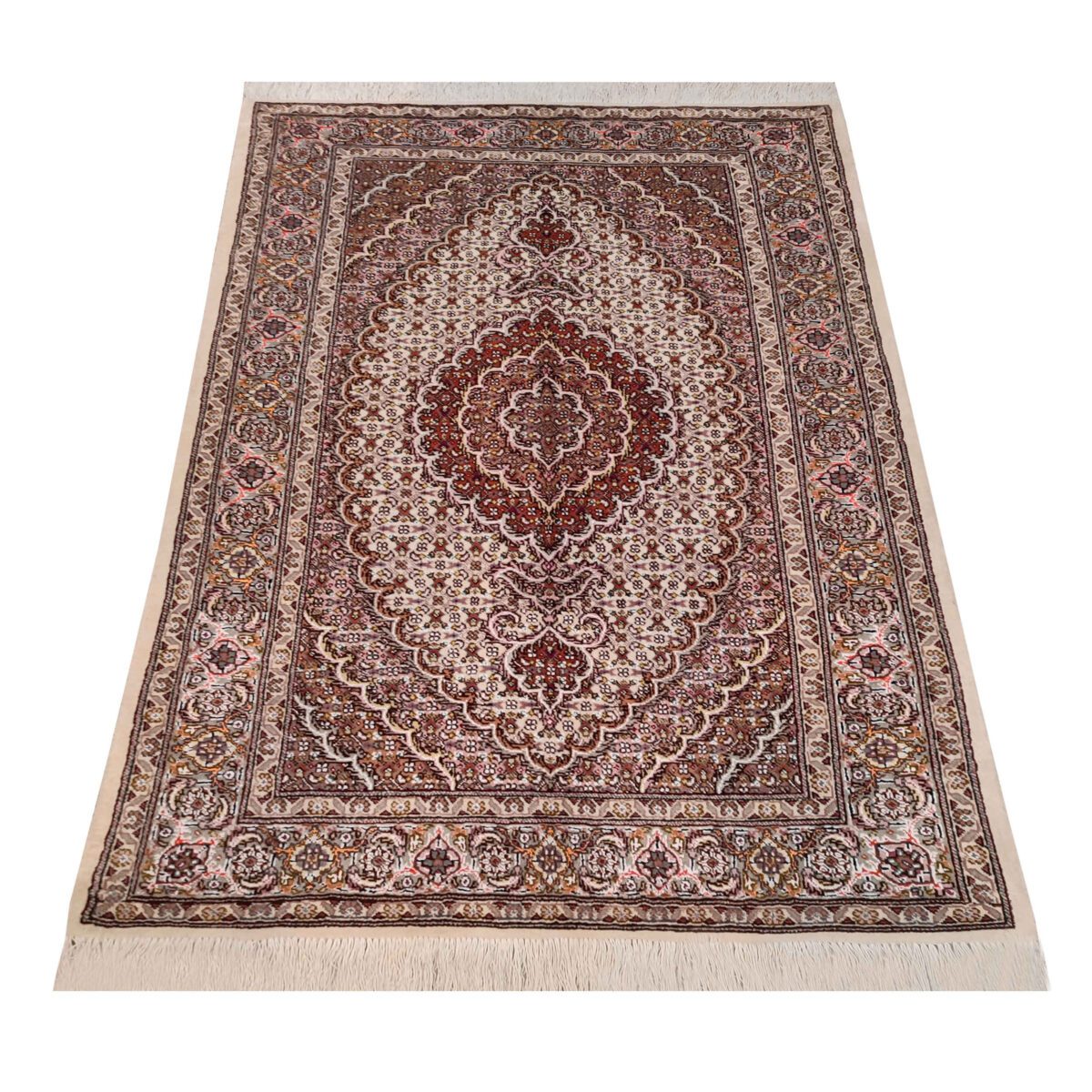 Price and Buy Persian Carpet with Wool Hand-Knotted in Tabriz Riz Mahi Brown - Image 5