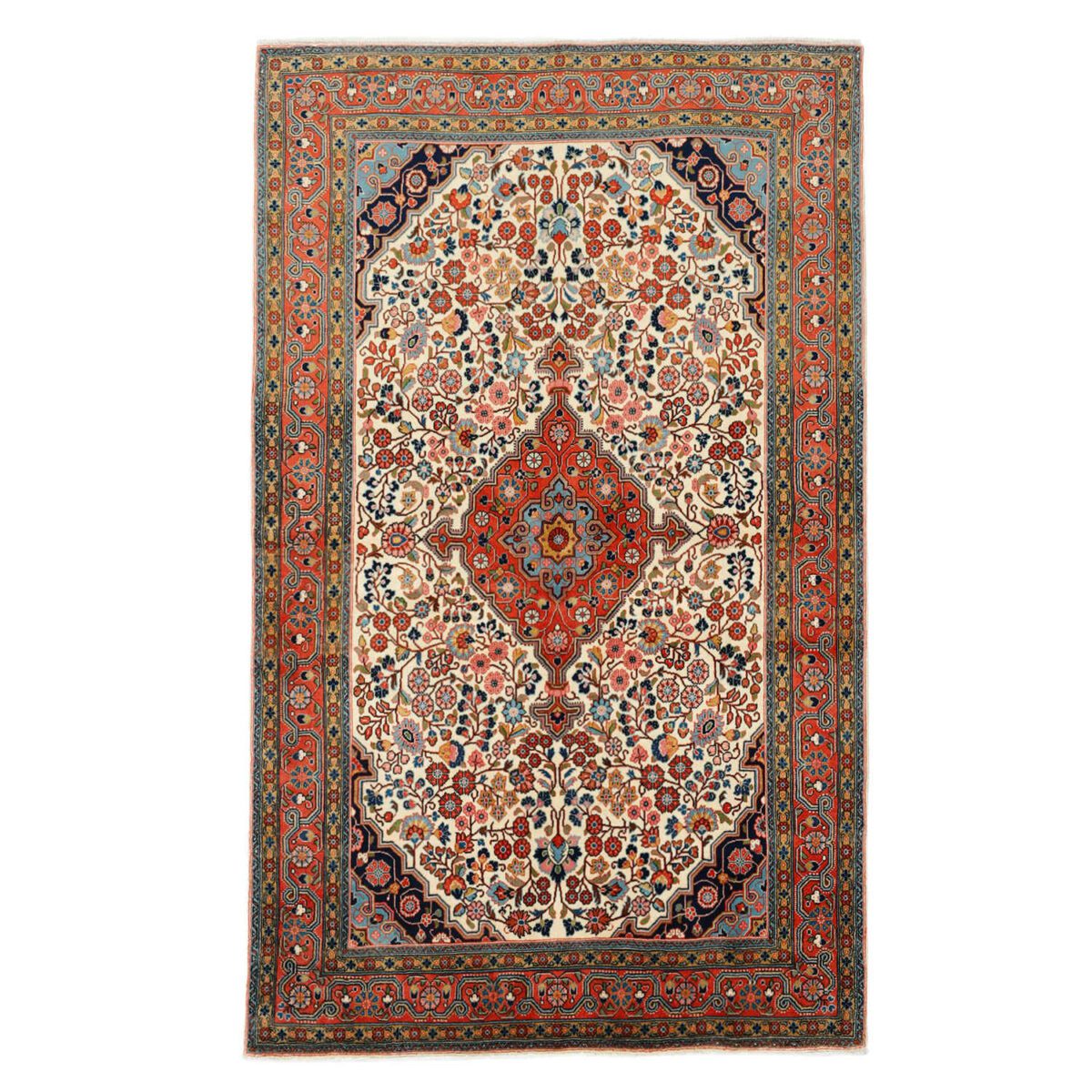Price and Buy Persian Carpet with Wool Hand-Knotted Original in Malayer Floral Red