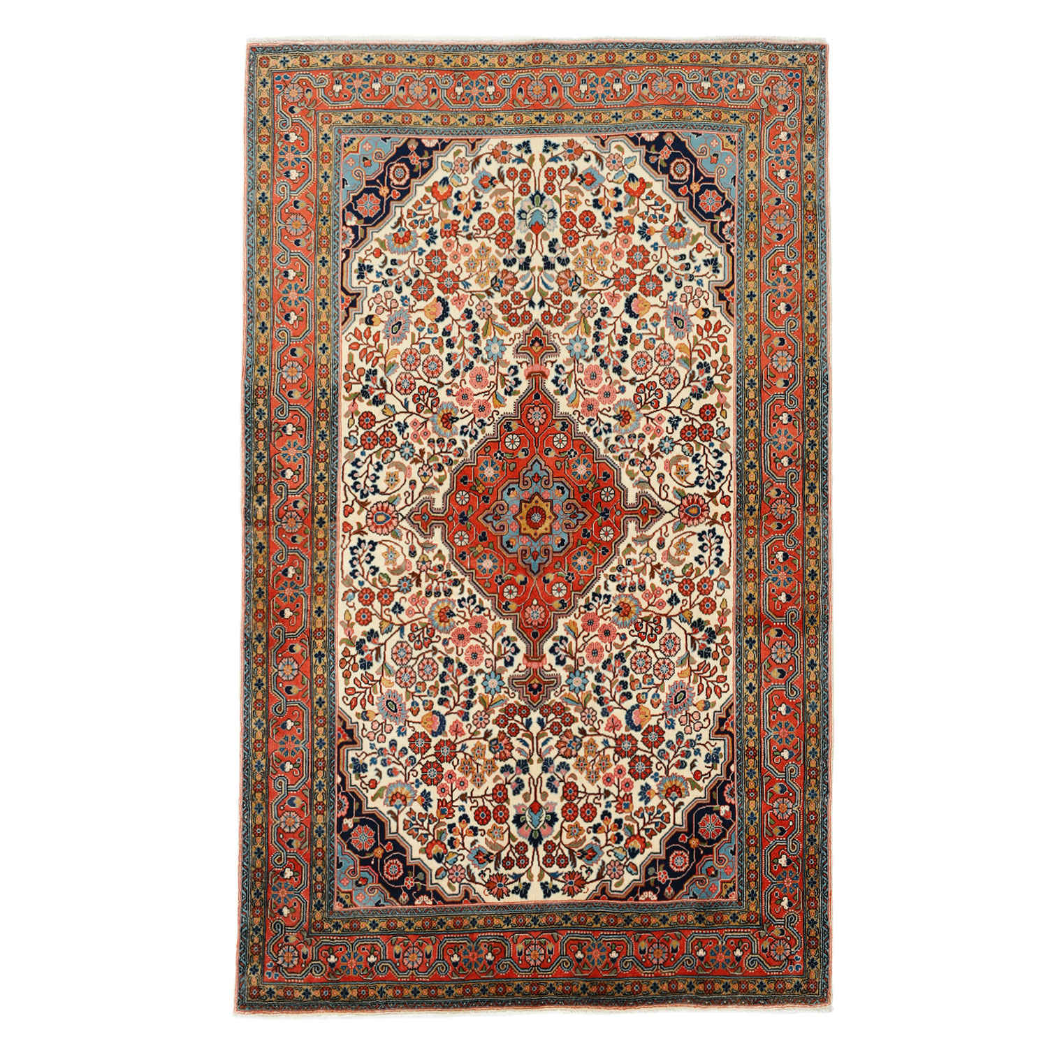 Price and Buy Persian Carpet with Wool Hand-Knotted Original in Malayer Floral Red
