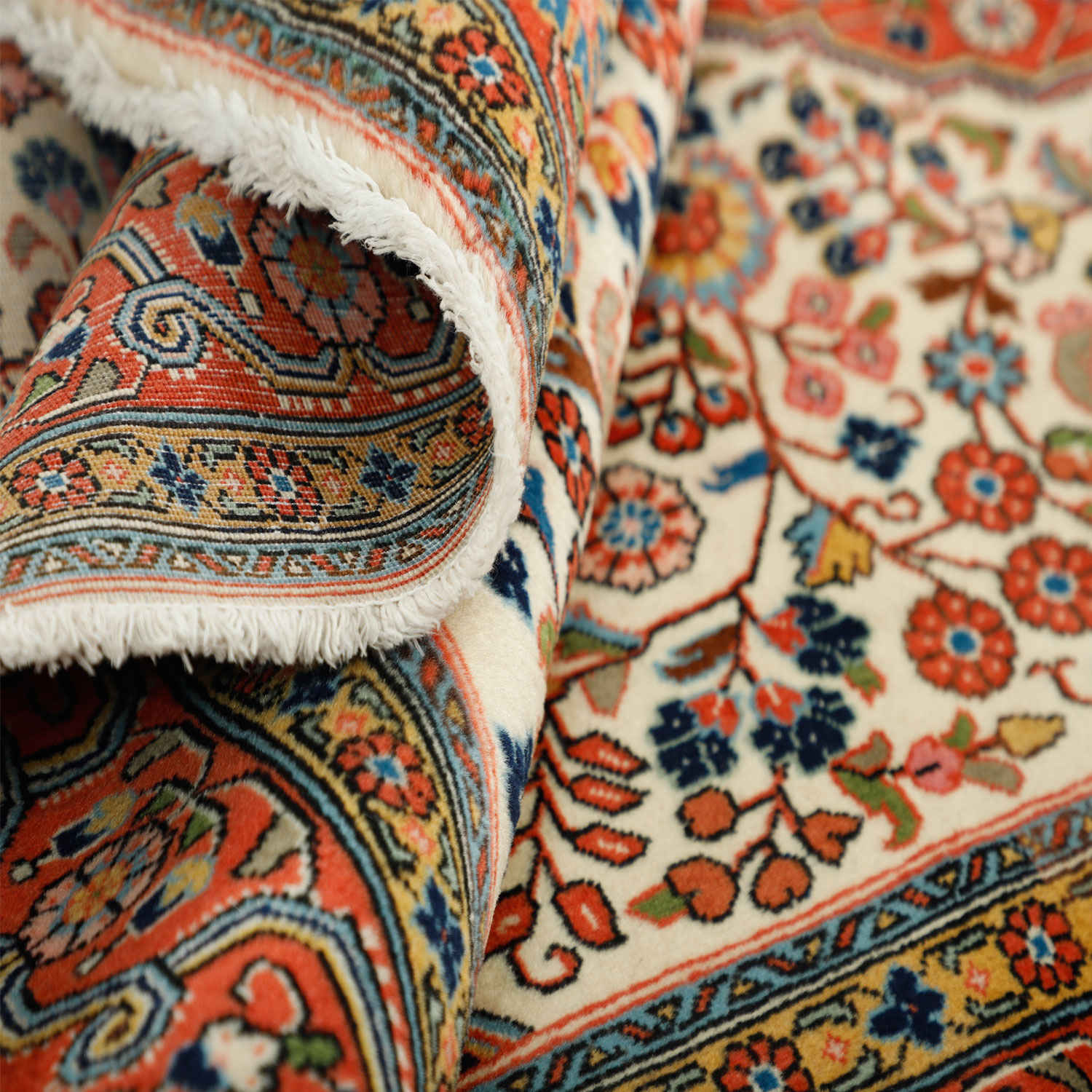 Price and Buy Persian Carpet with Wool Hand-Knotted Original in Malayer Floral Red - Image 6