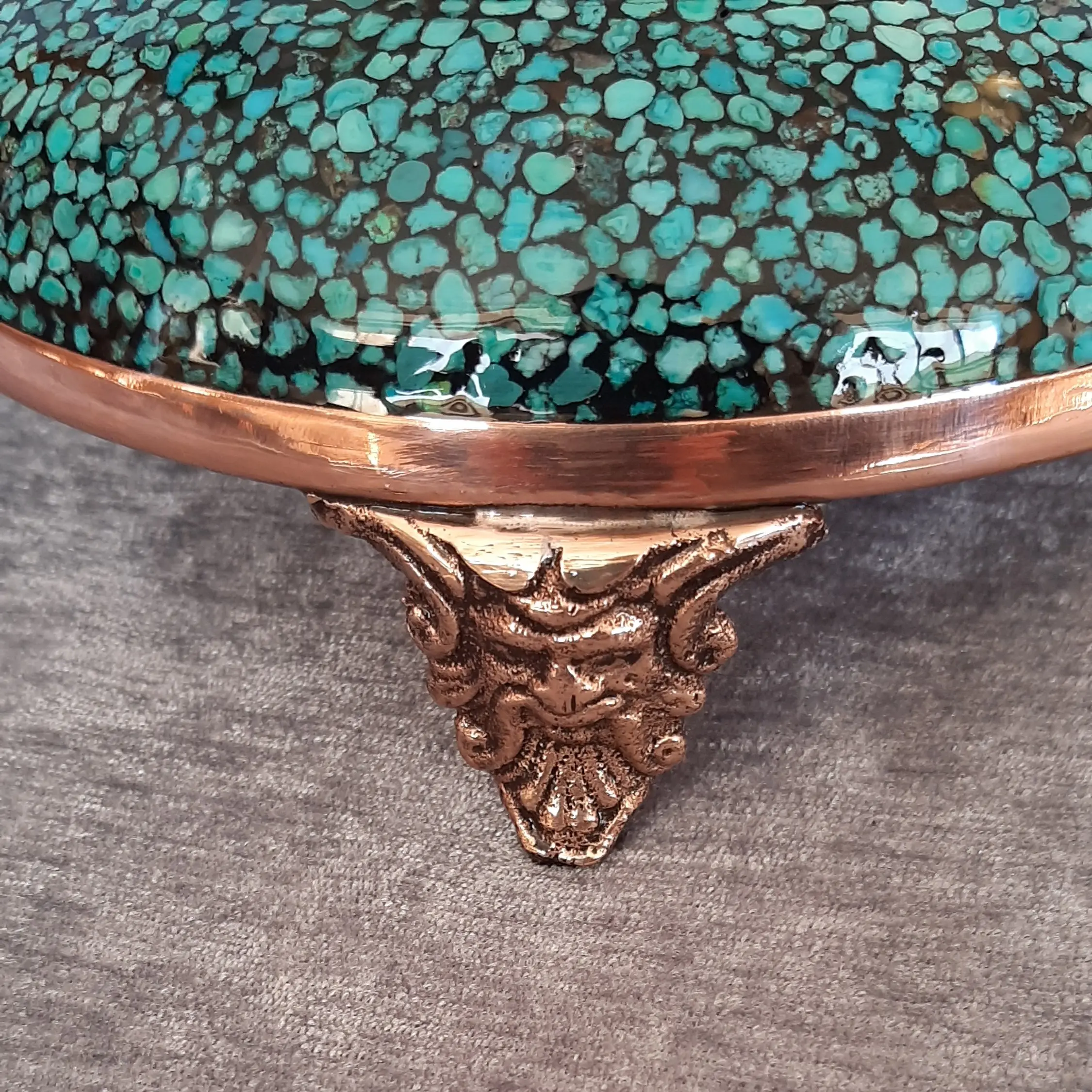 Price and Buy Persian Caviar Server with Turquoise Inlay and Footed Elegance - Image 4