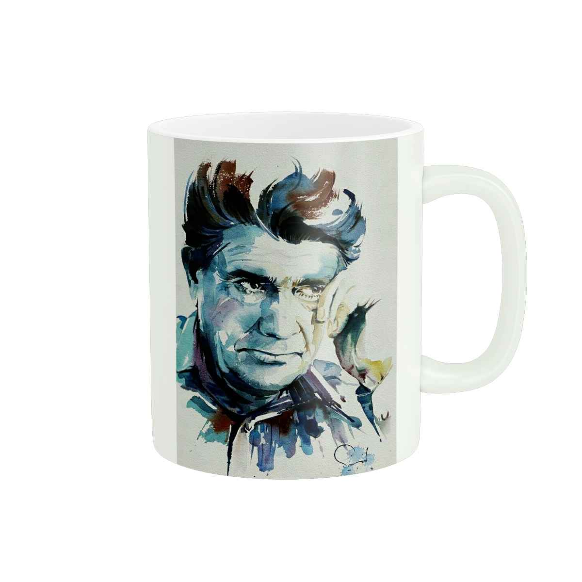 Price and Buy Persian Ceramic Coffee Mug with the Pattern Mohammad-Reza Shajarian Design