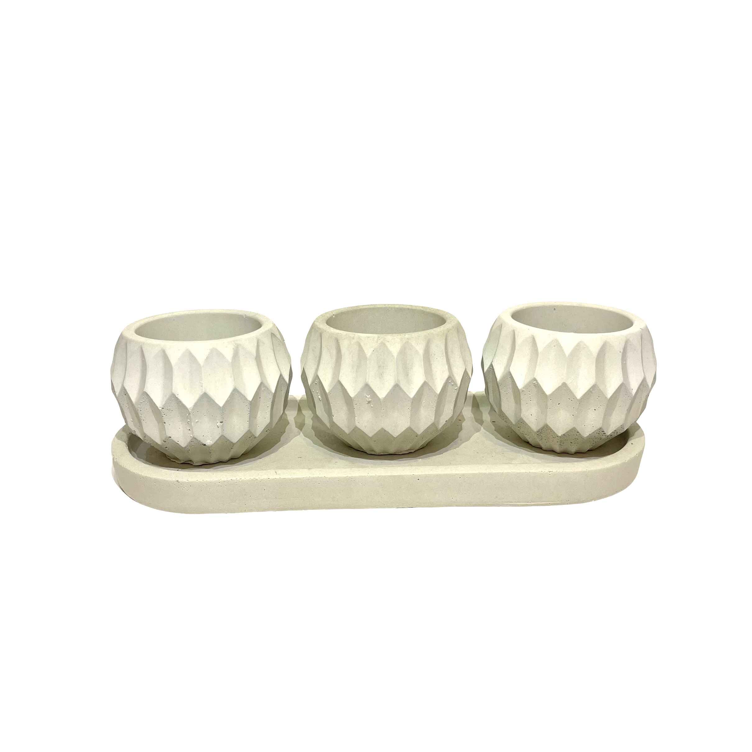 Price and Buy Persian Concrete Vase Handcrafted Set of 3 in White