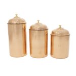 Price and Buy Persian Copper Canister Jar Handcrafted Hammered Set of 3