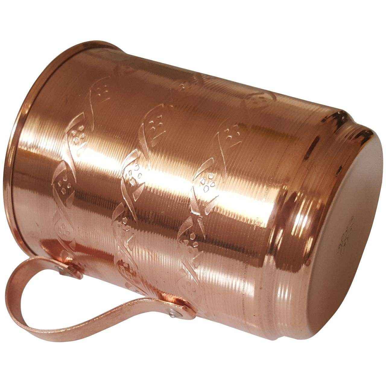 Price and Buy Persian Copper Cup – Handcrafted with Handle for Cold Drinks – Hammered Bahar - Image 3