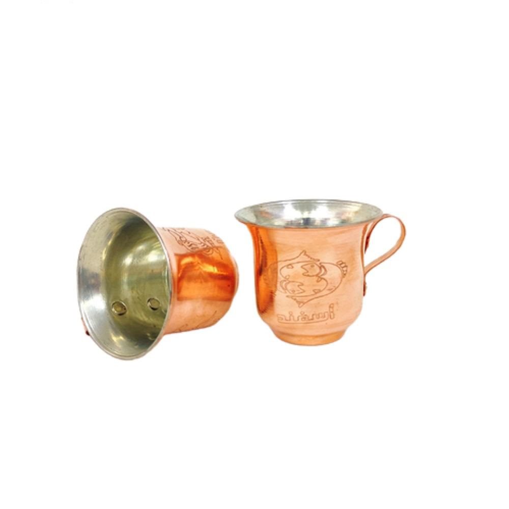 Price and Buy Persian Copper Cup – Handcrafted with Handle for Cold Drinks – Hammered Esfand - Image 3