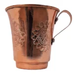 Price and Buy Persian Copper Cup – Handcrafted with Handle for Cold Drinks – Hammered Floral Design - Image 4