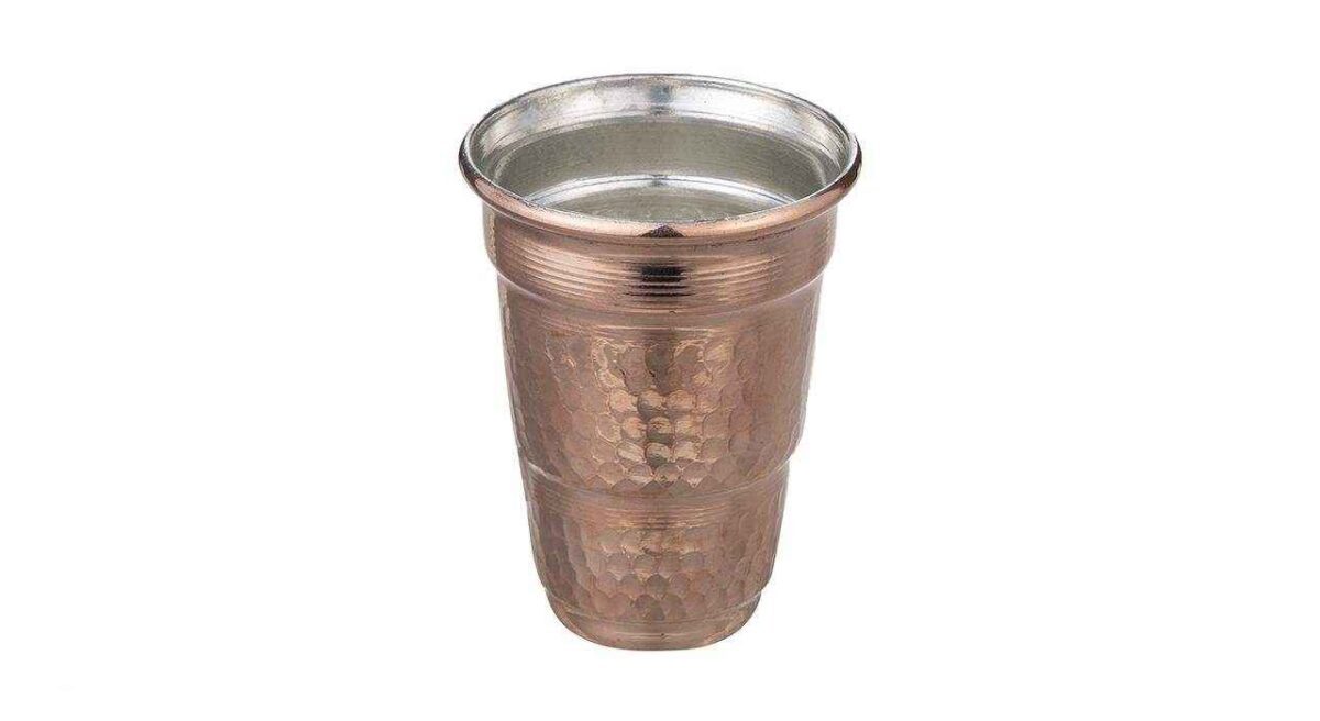 Price and Buy Persian Copper Cup – Handcrafted with Handle for Cold Drinks – Hammered Jam - Image 3