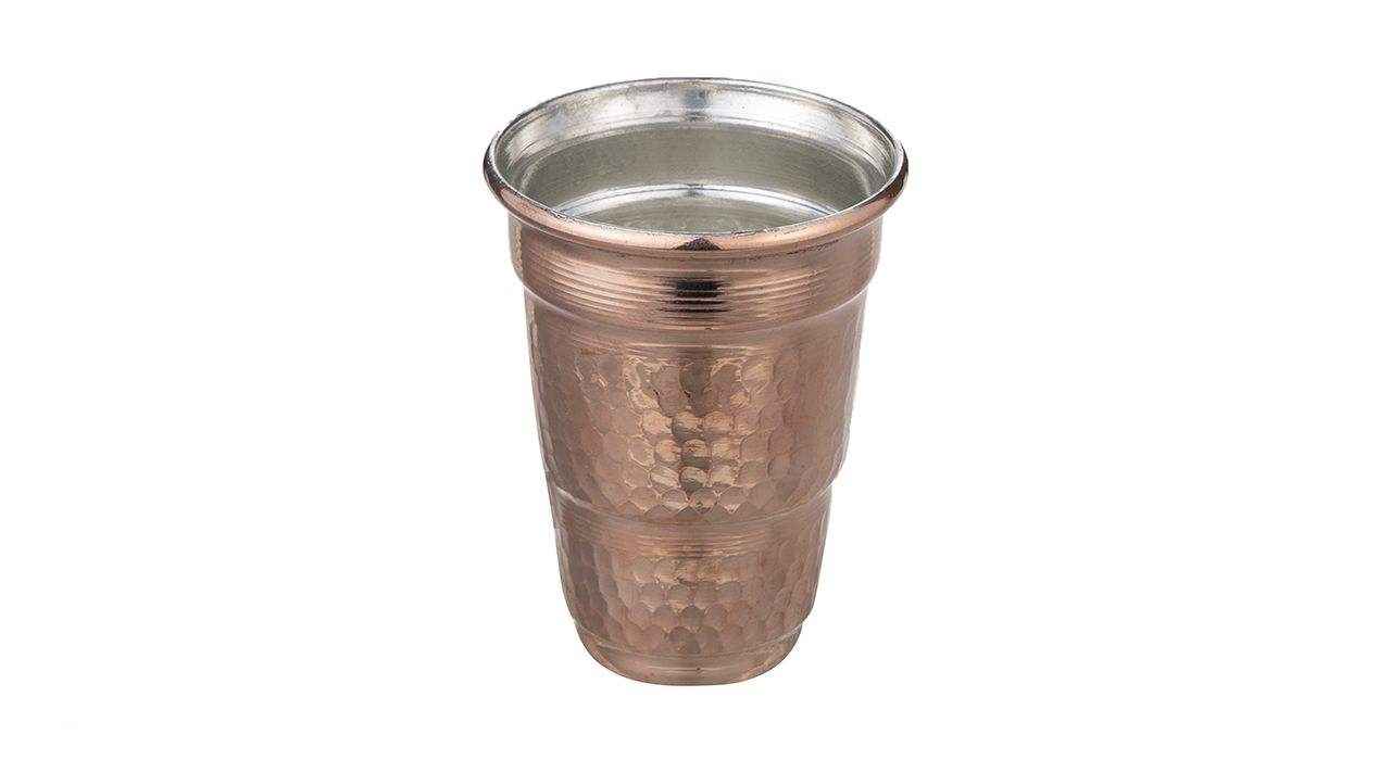 Price and Buy Persian Copper Cup – Handcrafted with Handle for Cold Drinks – Hammered Jam - Image 3