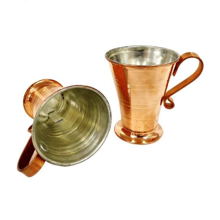 Price and Buy Persian Copper Cup – Handcrafted with Handle for Cold Drinks – Hammered Mesri - Image 3